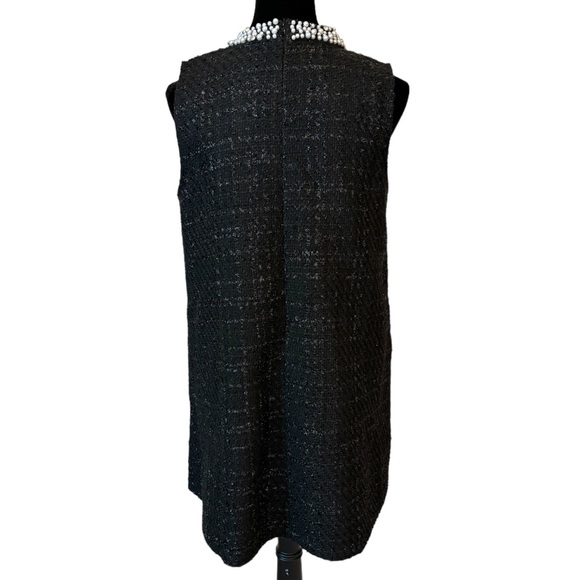 Tweed Pearl Embellished Shift Dress Small - Picture 4 of 14